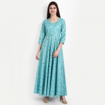 Turquoise Blue Floral Maxi Dress